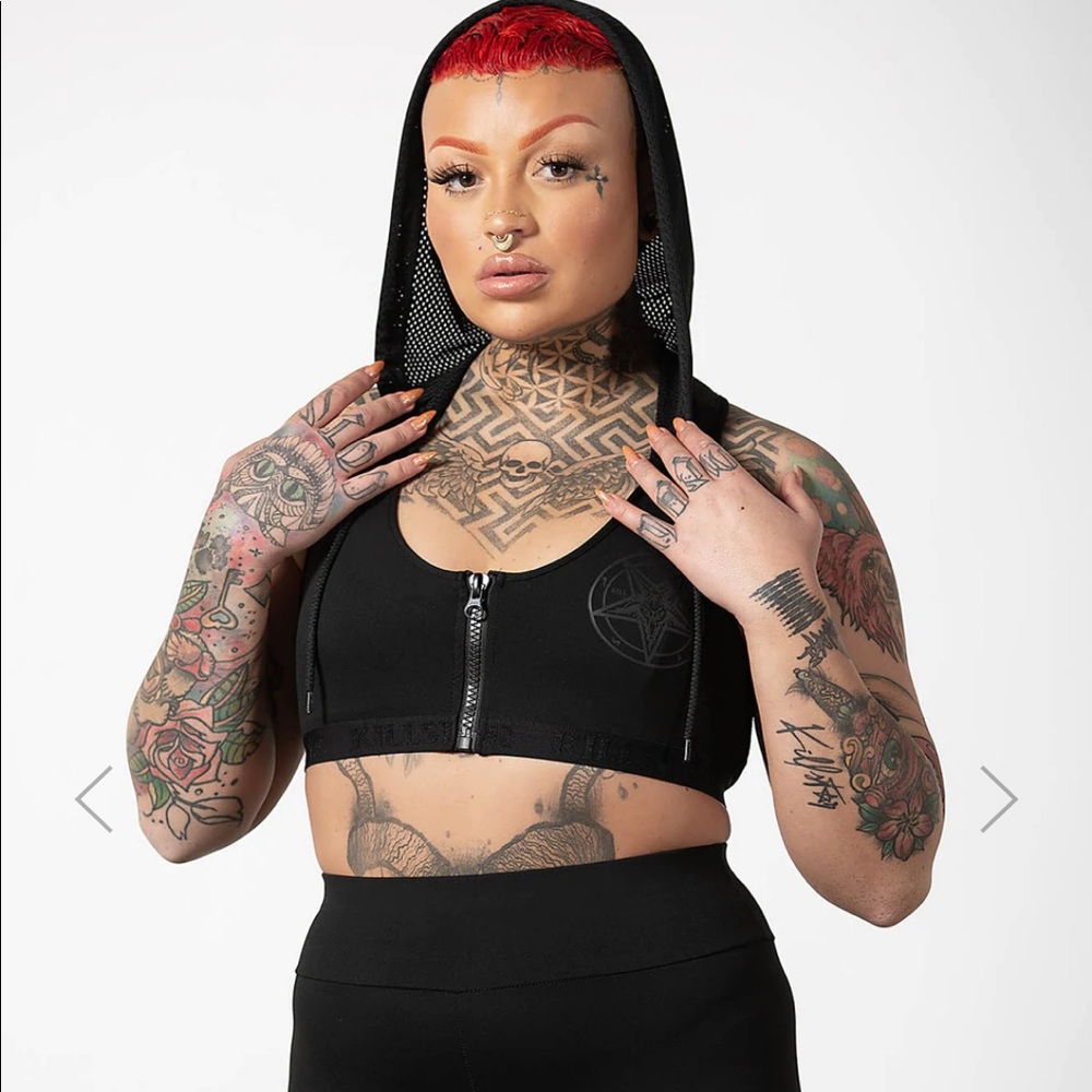 Killstar Terminus athletic sport bra black satanic seal Athleisure